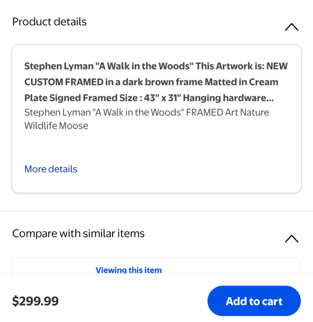 Stephen Lyman "A Walk in the Woods" Framed Art 43" x 31" - photo 4