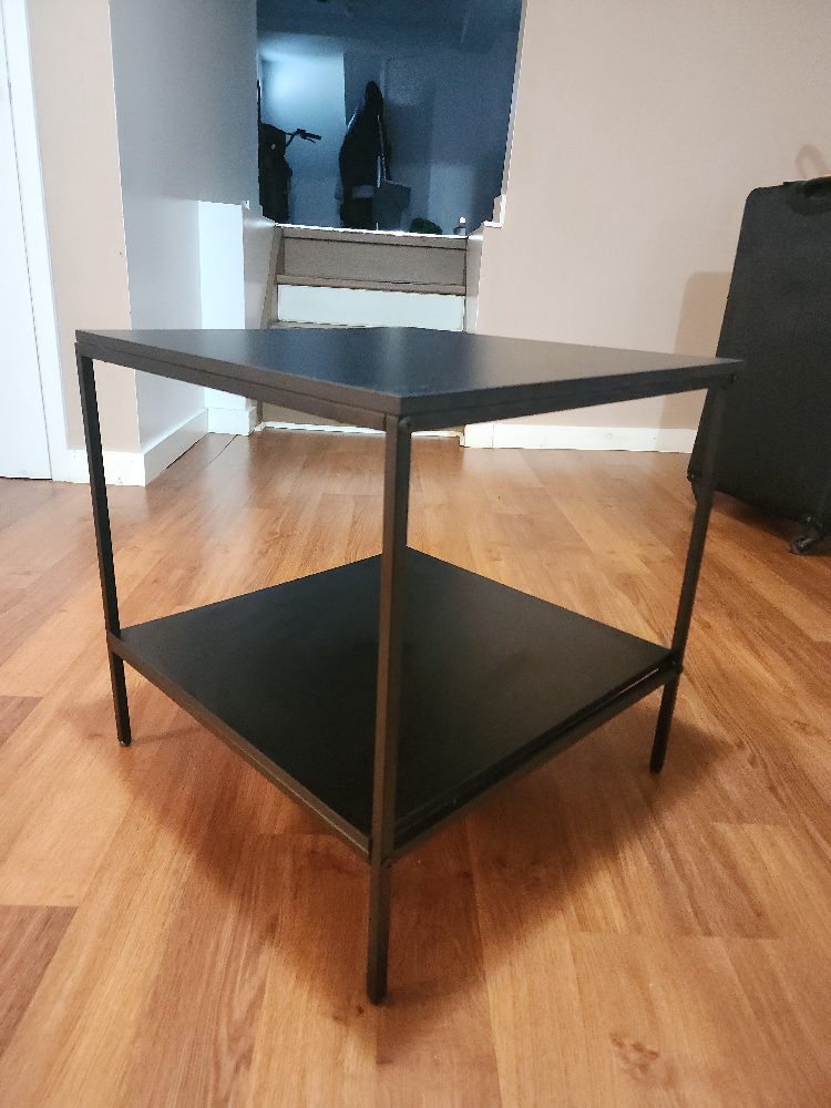 Black Side Table with Shelf - photo 2