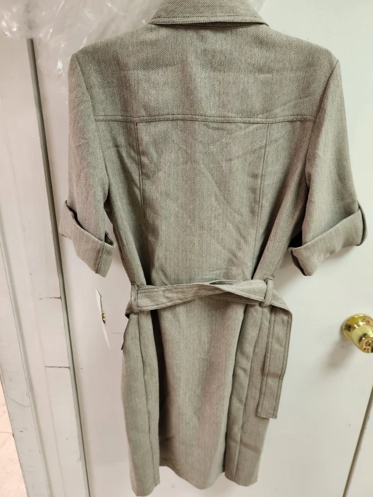 sharagano Herringbone Shirt Dress - Size 12 image indicator(4)