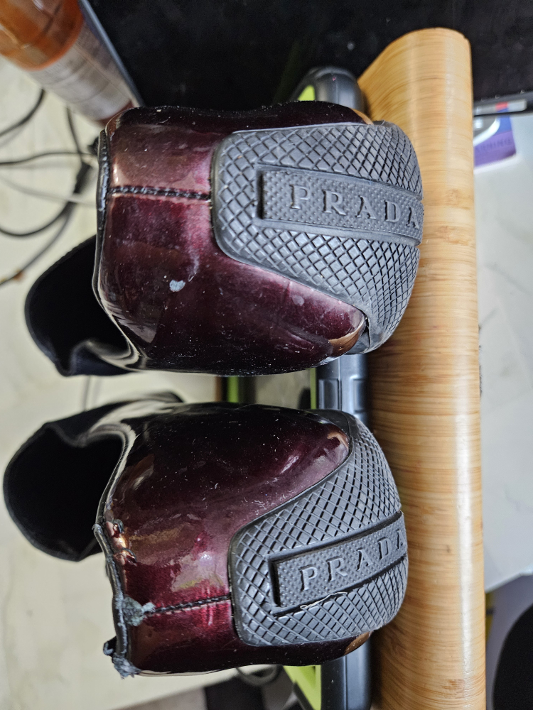 Prada Burgundy Patent Leather Loafers - photo 5