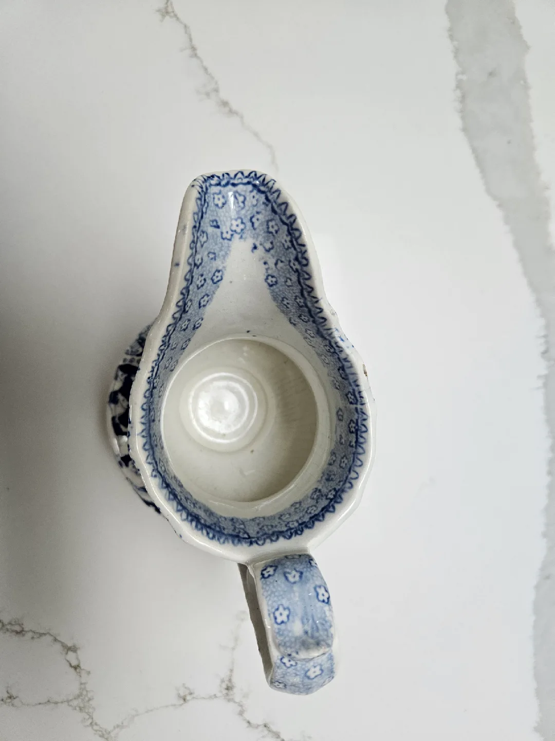 Vintage Ceramic Pitcher - Blue & White image indicator(4)