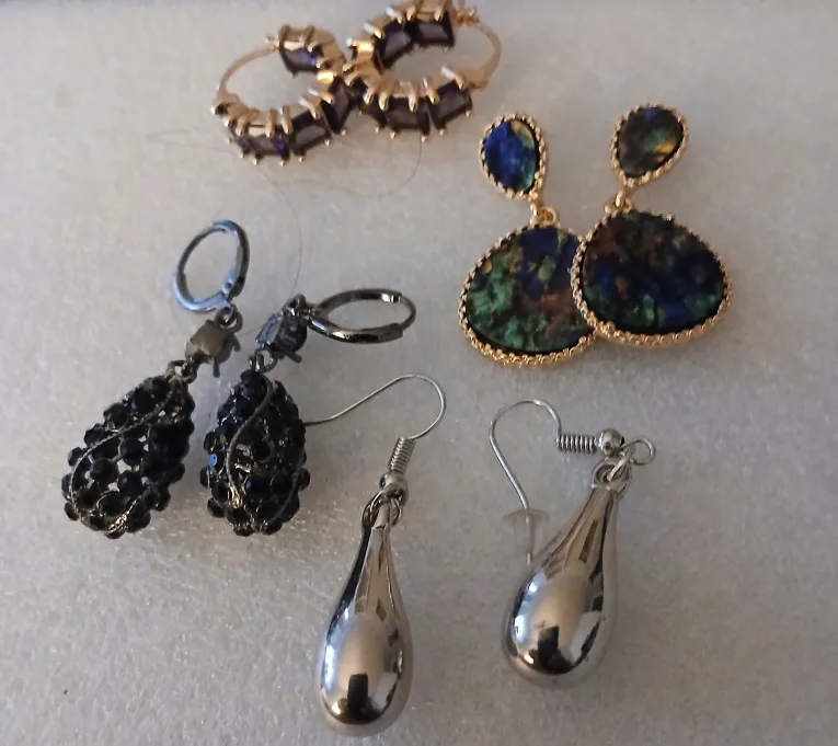 Assorted Earrings - Gold, Silver, Black thumbnail