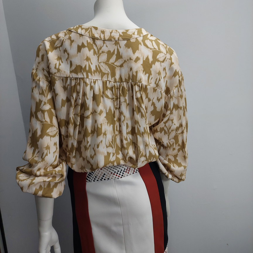100 % VISCOSE Floral Print Blouse Medium - photo 3