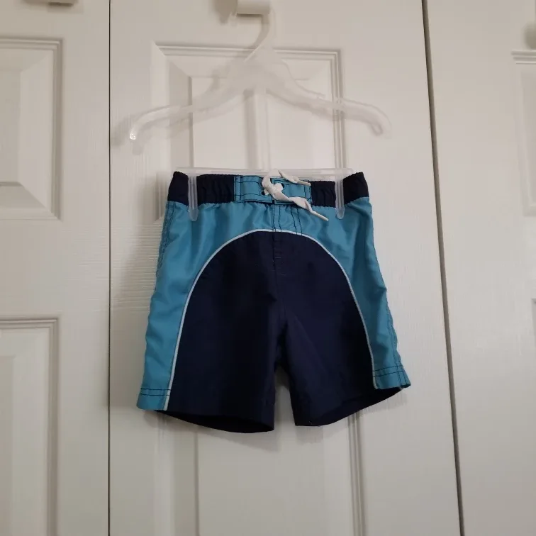 Boys 2T Swim Trunks - Blue and Navy thumbnail