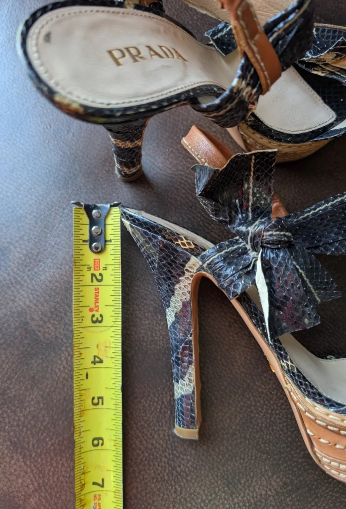Prada Snakeskin Platform Heels - Size 39 image indicator(4)