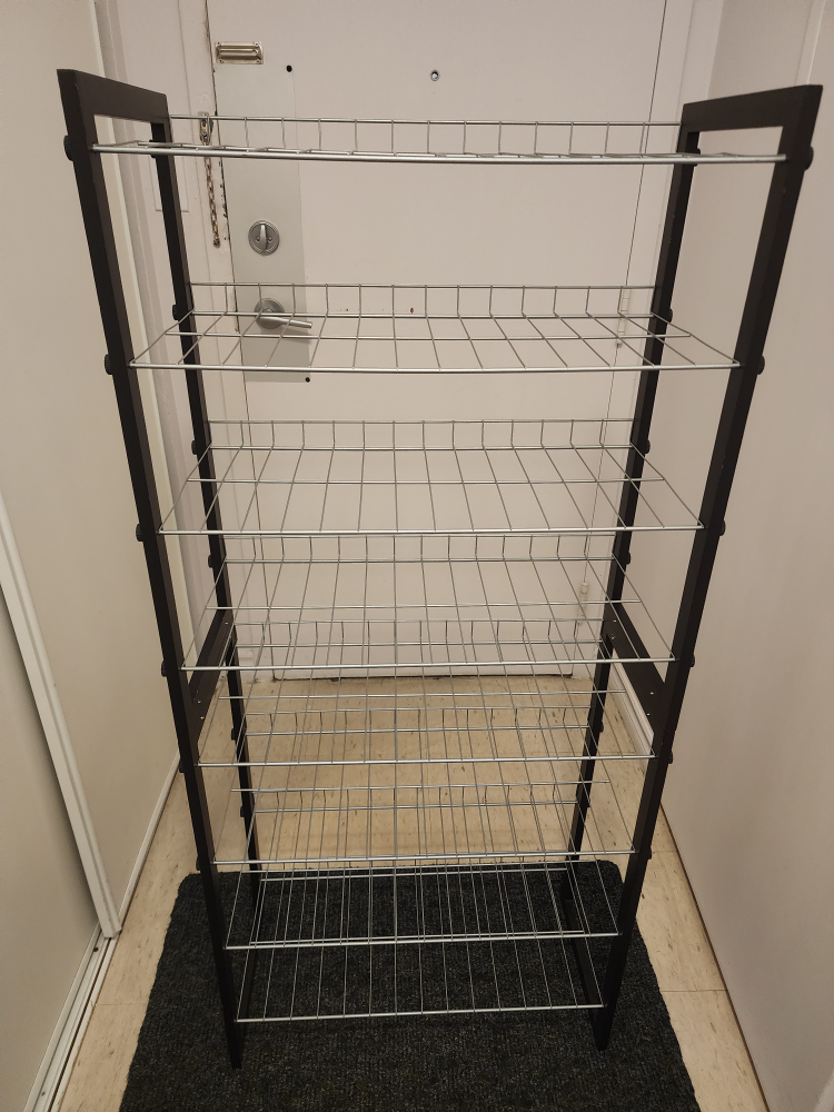 MAINSTAYS 8-tier shoe rack with wood frame and wire shelf, - photo 3