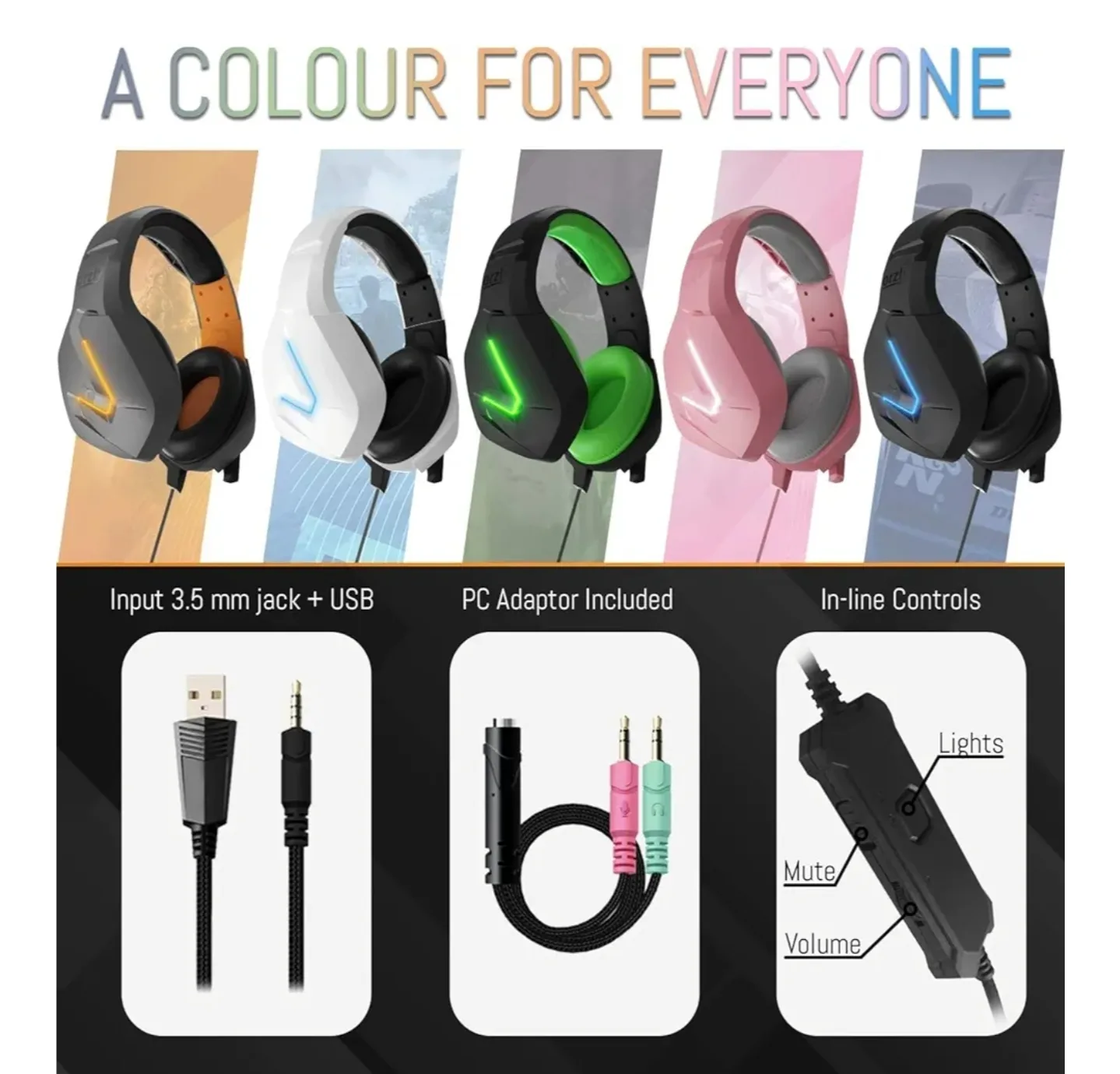 OZLY White Gaming Headset w/ Noise Cancelling Audio image indicator(6)