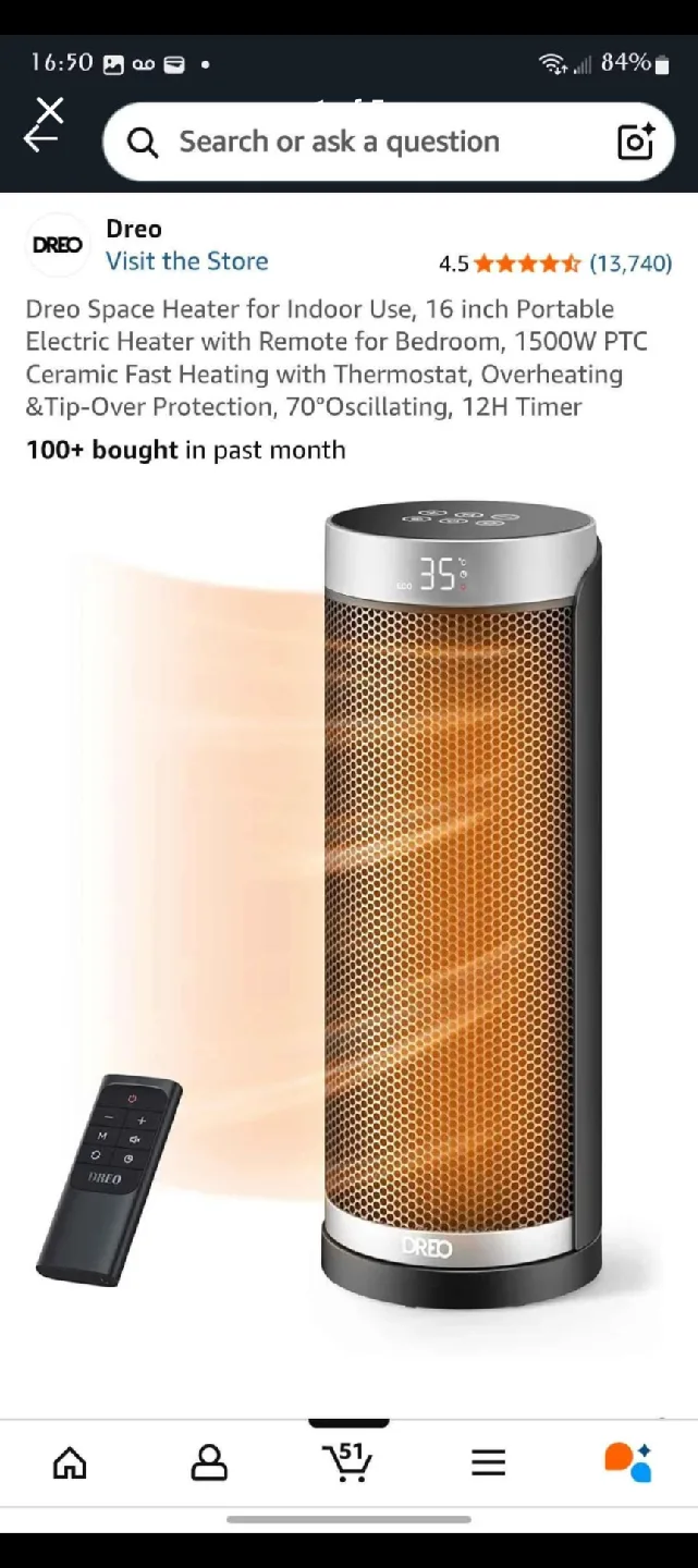 Dreo Space Heater w/ Remote thumbnail