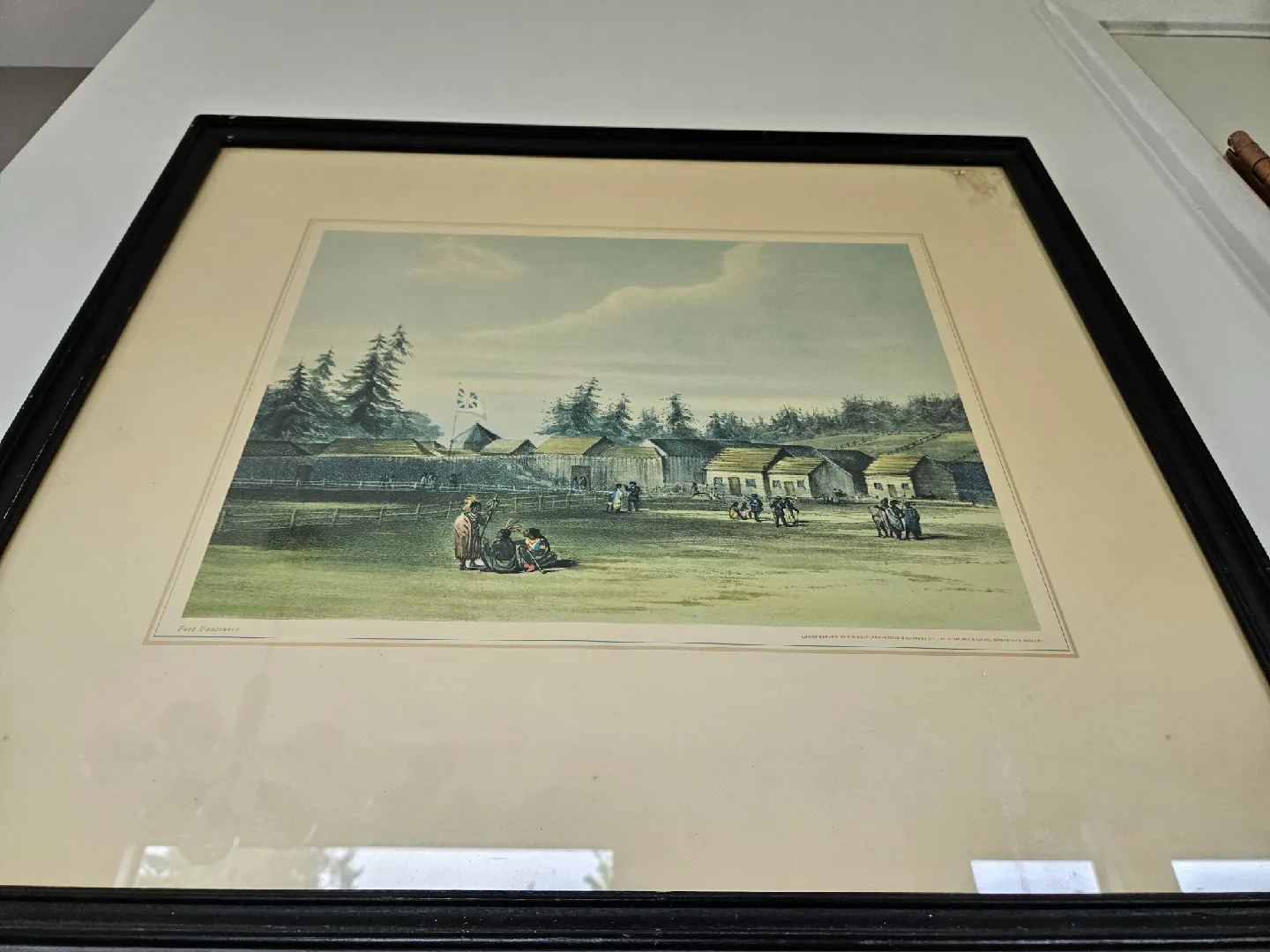 Framed Vintage Fort Vancouver Lithograph Valueable History image indicator(4)
