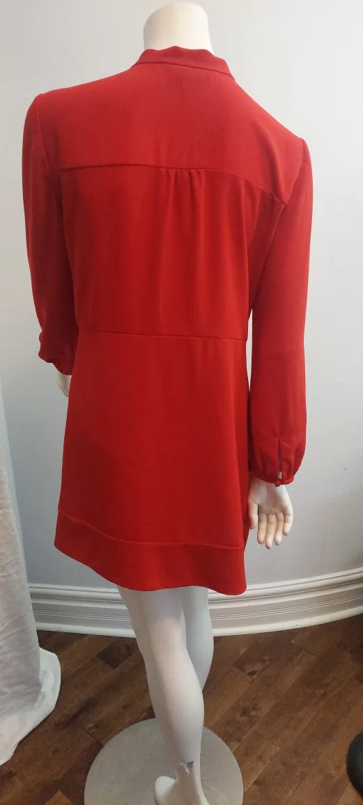 NEW  Zara Red Long Sleeve Dress - Size L image indicator(2)