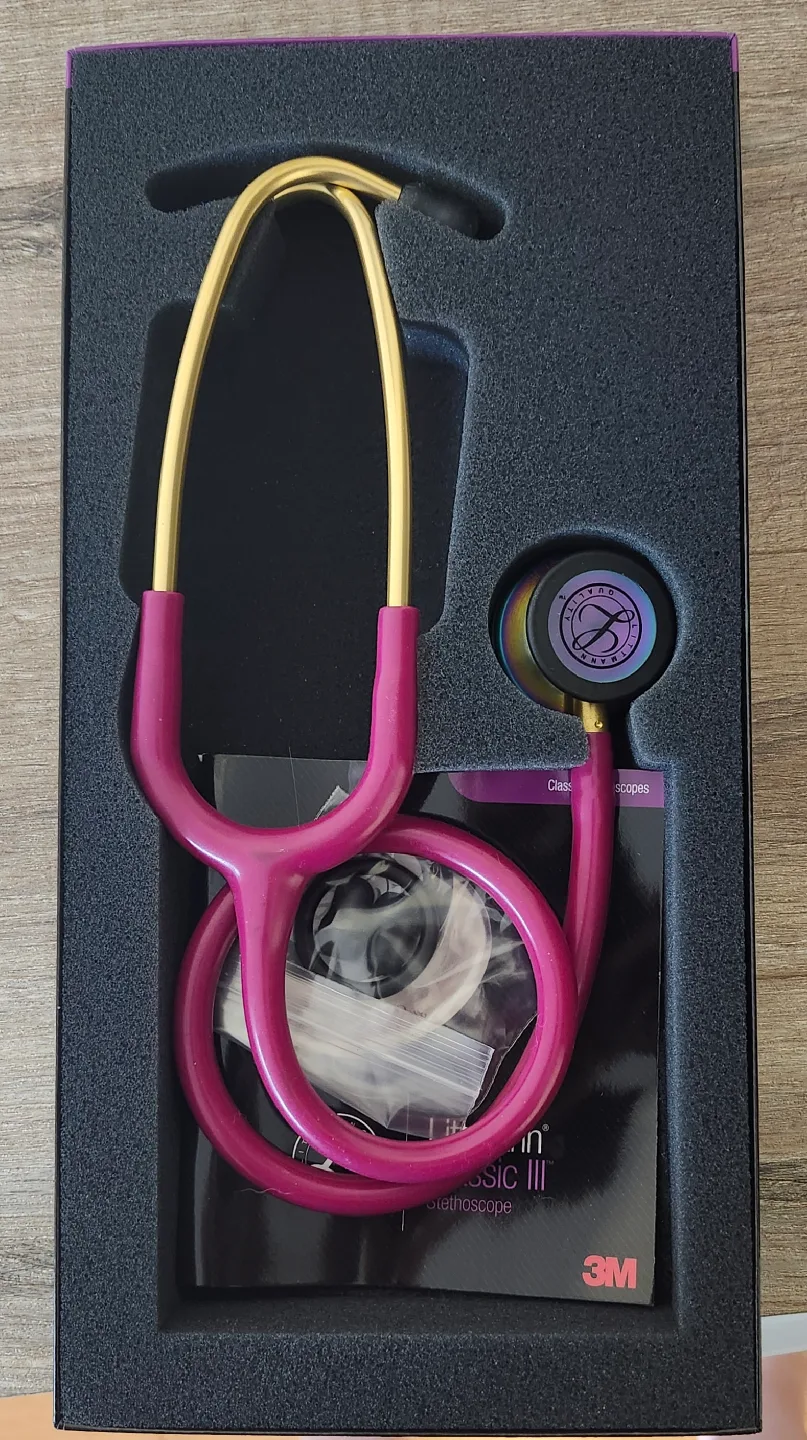 Littmann Classic III Stethoscope - Raspberry/Rainbow Finish image indicator(2)