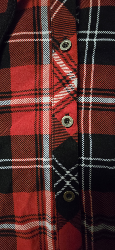 Womens Ardene Red & Black Plaid Hooded Shirt - SIze Medium - photo 3