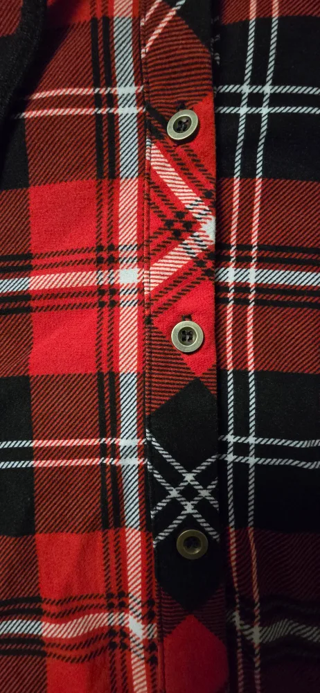 Womens Ardene Red & Black Plaid Hooded Shirt - SIze Medium image indicator(3)