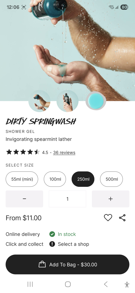 Lush Dirty Springwash Shower Gel 250ml