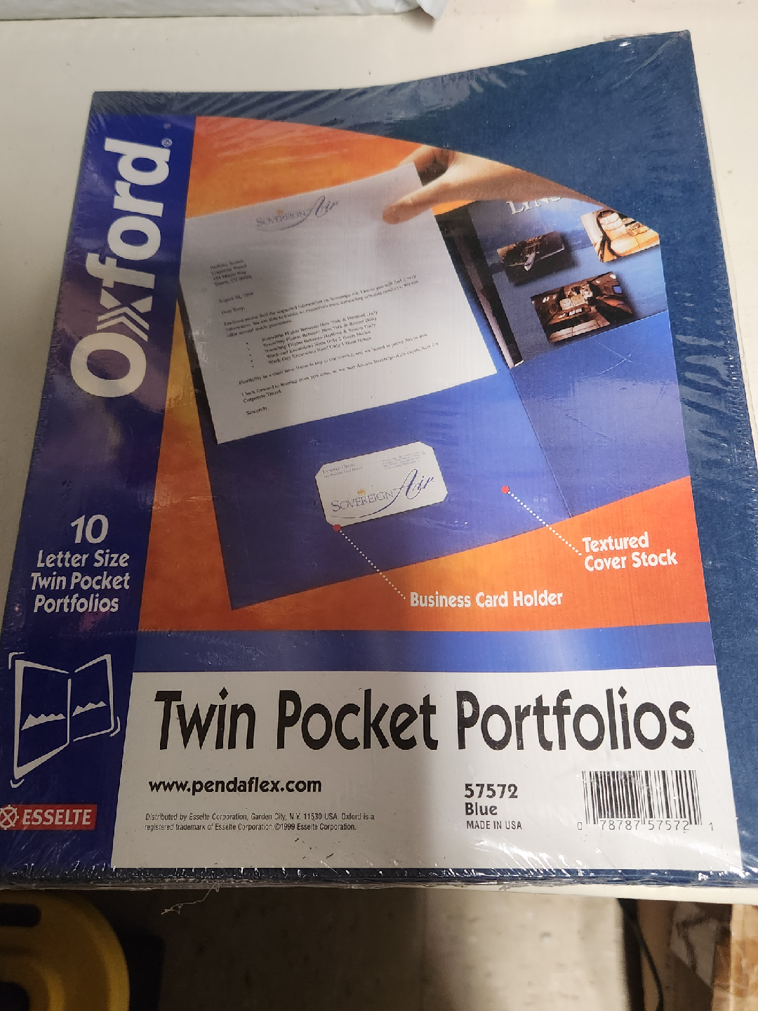 10 Oxford Twin Pocket Folders- Blue