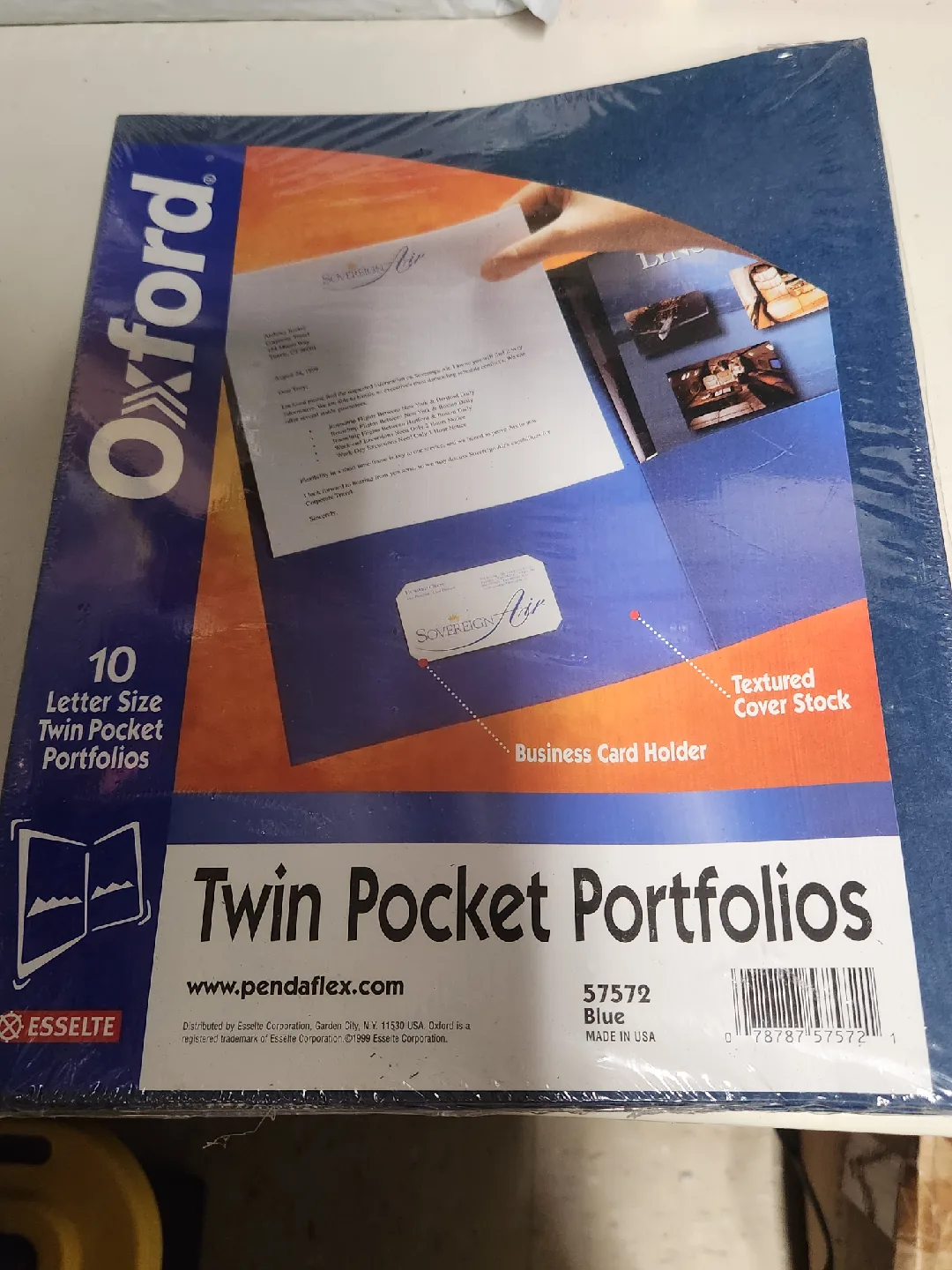 10 Oxford Twin Pocket Folders- Blue