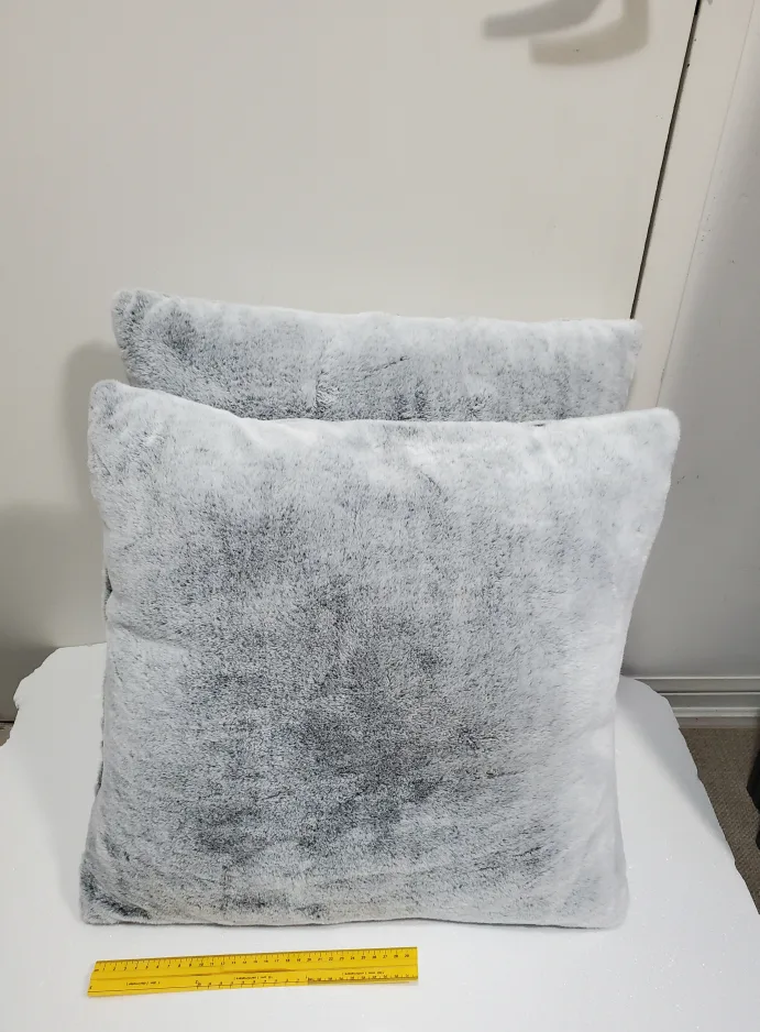 Grey Faux Fur Throw Pillows (2 for $15) 🥕 thumbnail