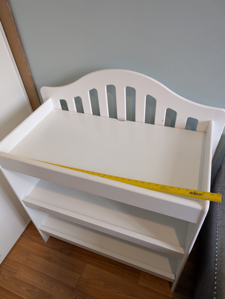 White Baby Changing Table with Shelves - photo 2