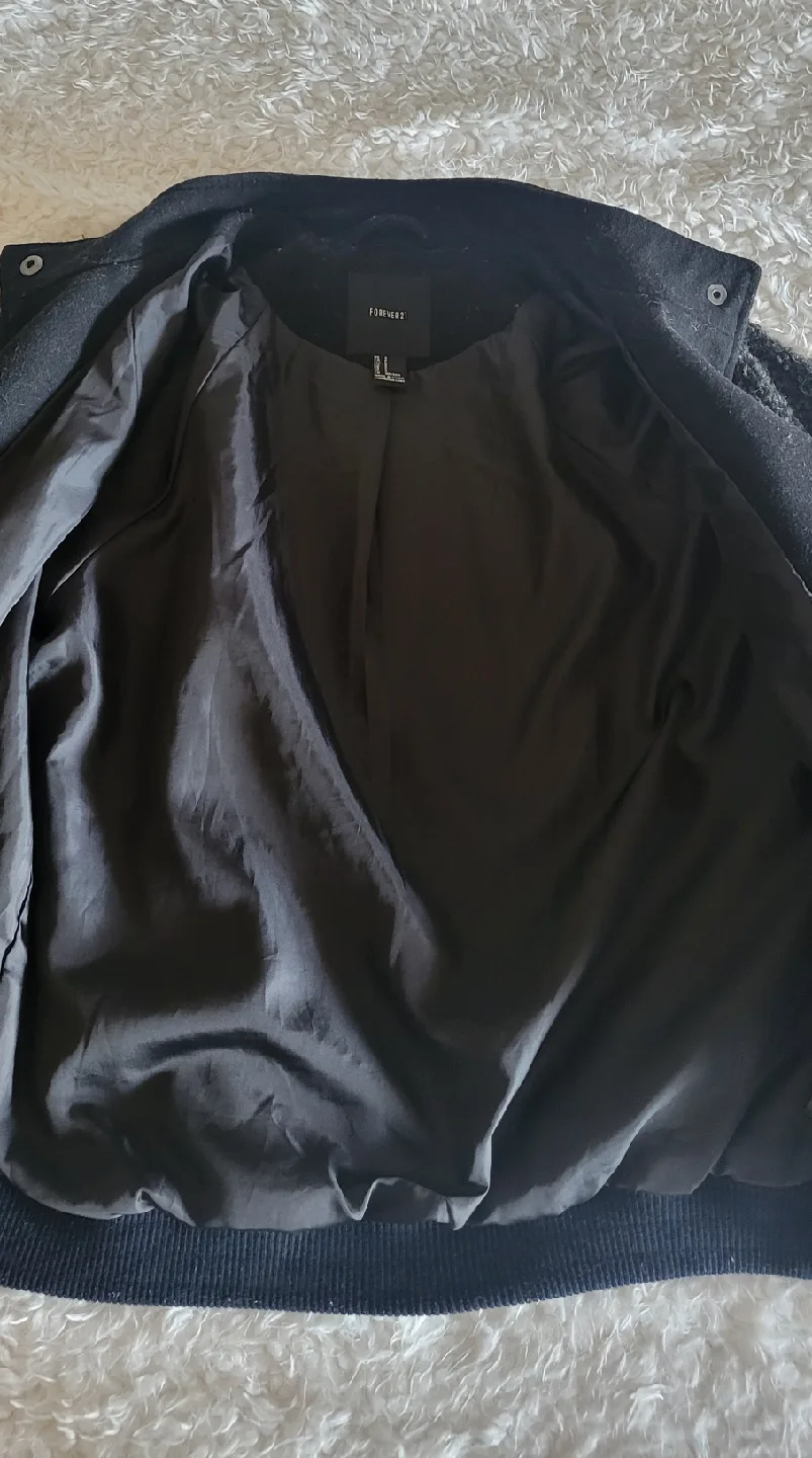 Black Wool Blend Varsity Jacket Size S image indicator(6)