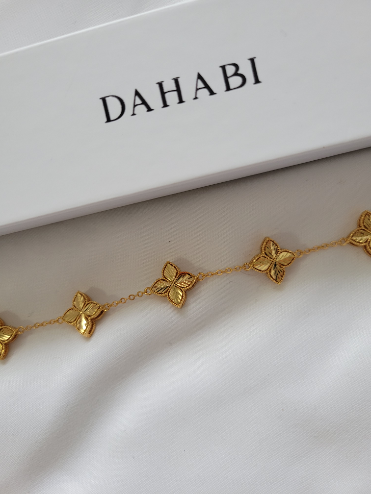 Dahabi Gold Plated Clover Bracelet