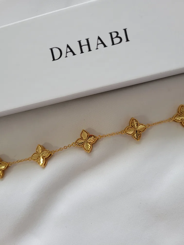 Dahabi Gold Plated Clover Bracelet