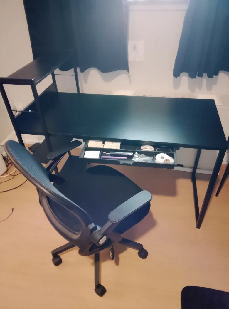 Black Desk with Shelves thumbnail