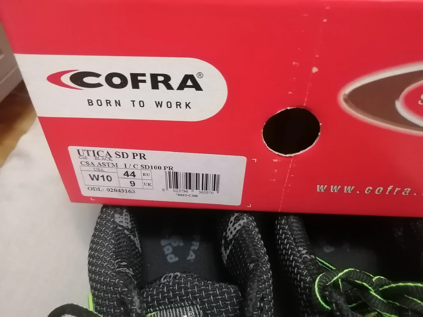 COFRA Utica SD PR Safety Shoes, Men Size 10W