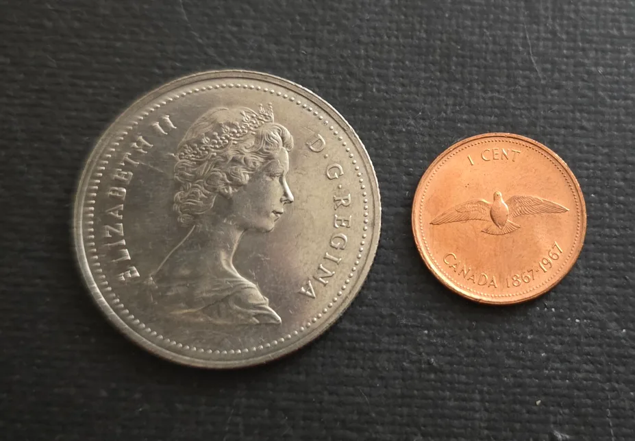 Set of Canadian dollar and penny thumbnail