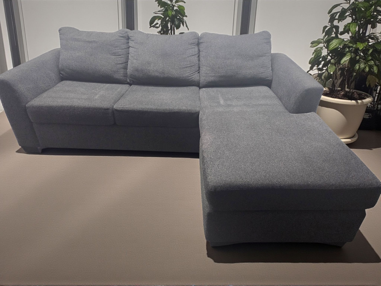 Grey Sectional Sofa with Pull-Out Bed