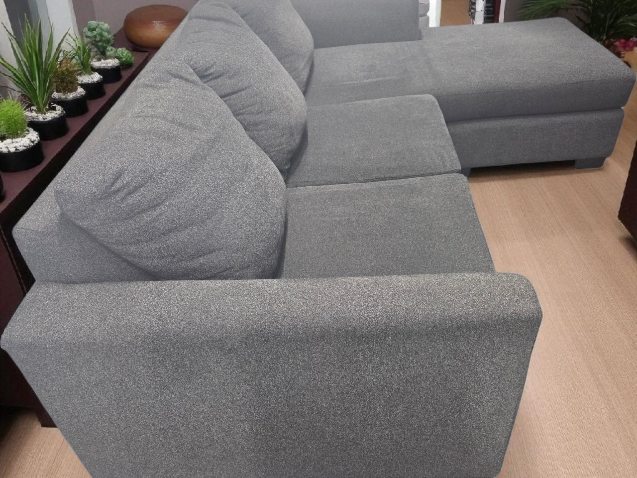 Grey Sectional Sofa with Pull-Out Bed - photo 2