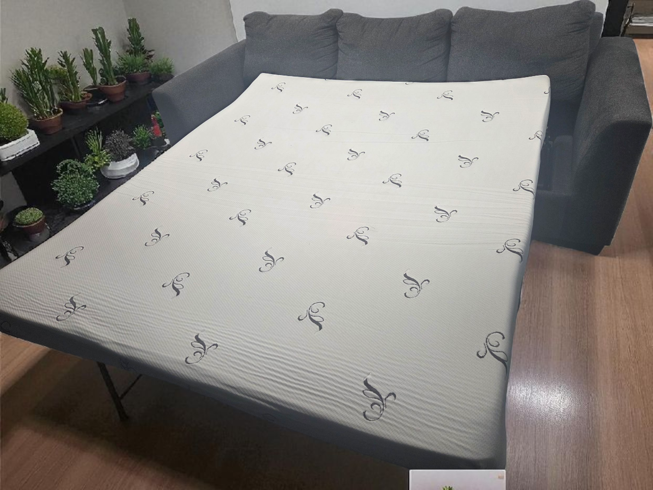 Grey Sectional Sofa with Pull-Out Bed - photo 3