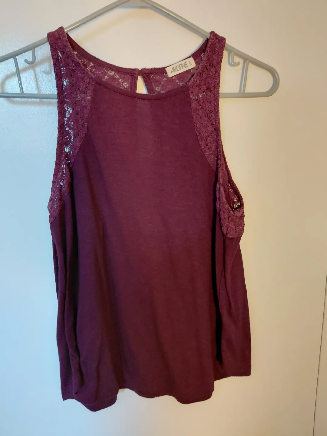 Purple Tank Top with Lace Detail - Size L thumbnail