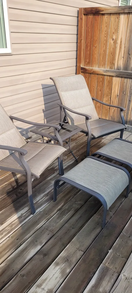 Outdoor Patio Chairs with Ottomans + table image indicator(3)