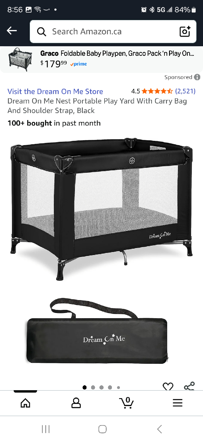 Dream On Me Nest Portable Play Yard - Black