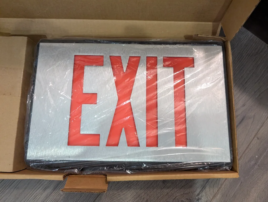 NIB - Commercial Industrial Die Cast Aluminum Exit Sign image indicator(3)