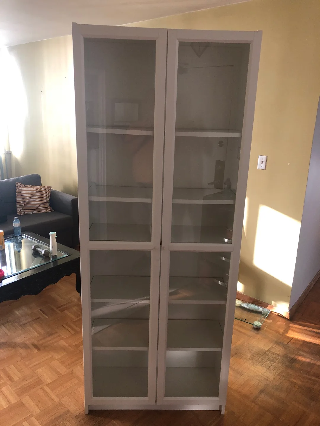 IKEA Billy Bookcase with Glass Doors - White thumbnail