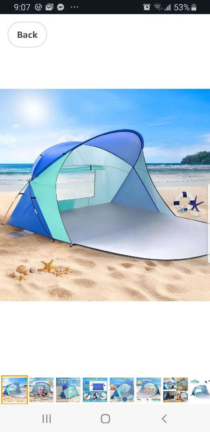 Beach Tent Sun Shelter for 2 Person, 50+ UV brand new thumbnail