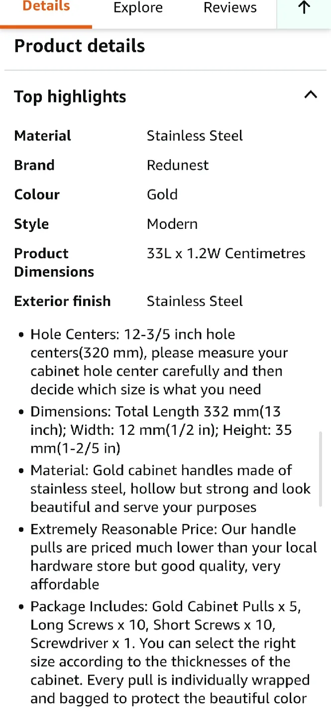 Gold Cabinet Handles image indicator(8)