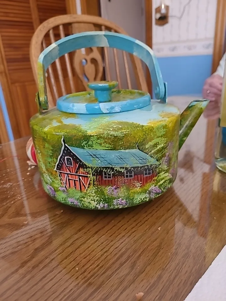 Hand-Painted Decorative Tea Kettle thumbnail