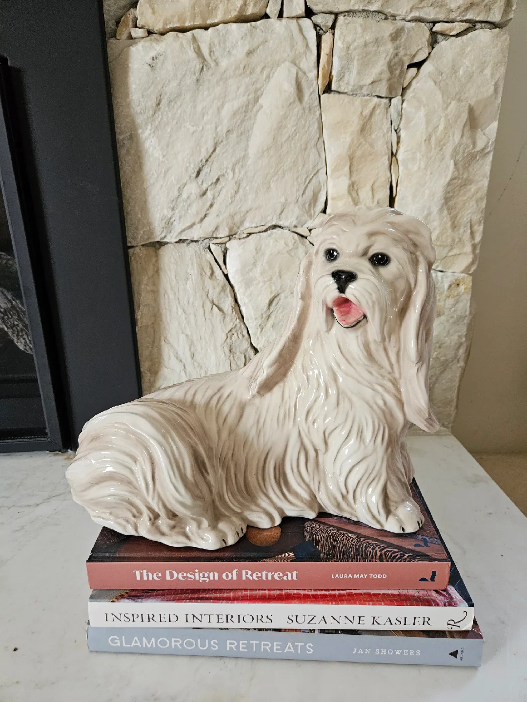 Made in Italy Ronzan Large Ceramic Shih Tzu Dog Figurine image indicator(2)