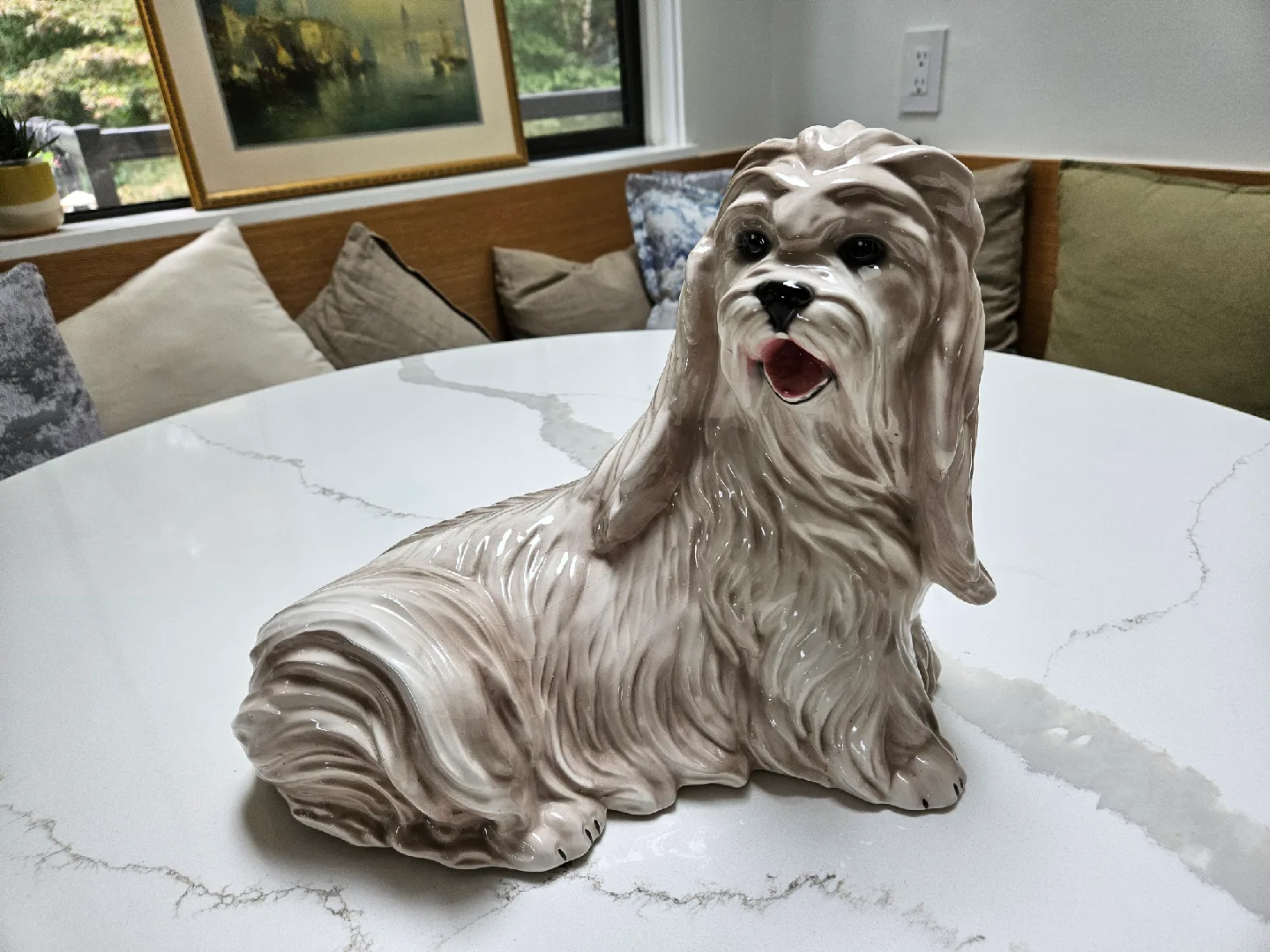 Made in Italy Ronzan Large Ceramic Shih Tzu Dog Figurine image indicator(9)