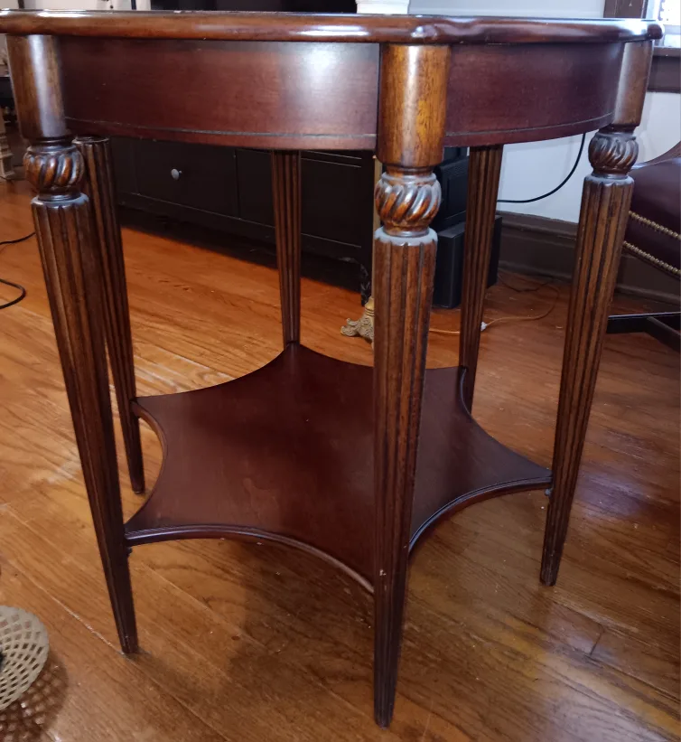 Wooden Accent Table with Star Design image indicator(3)