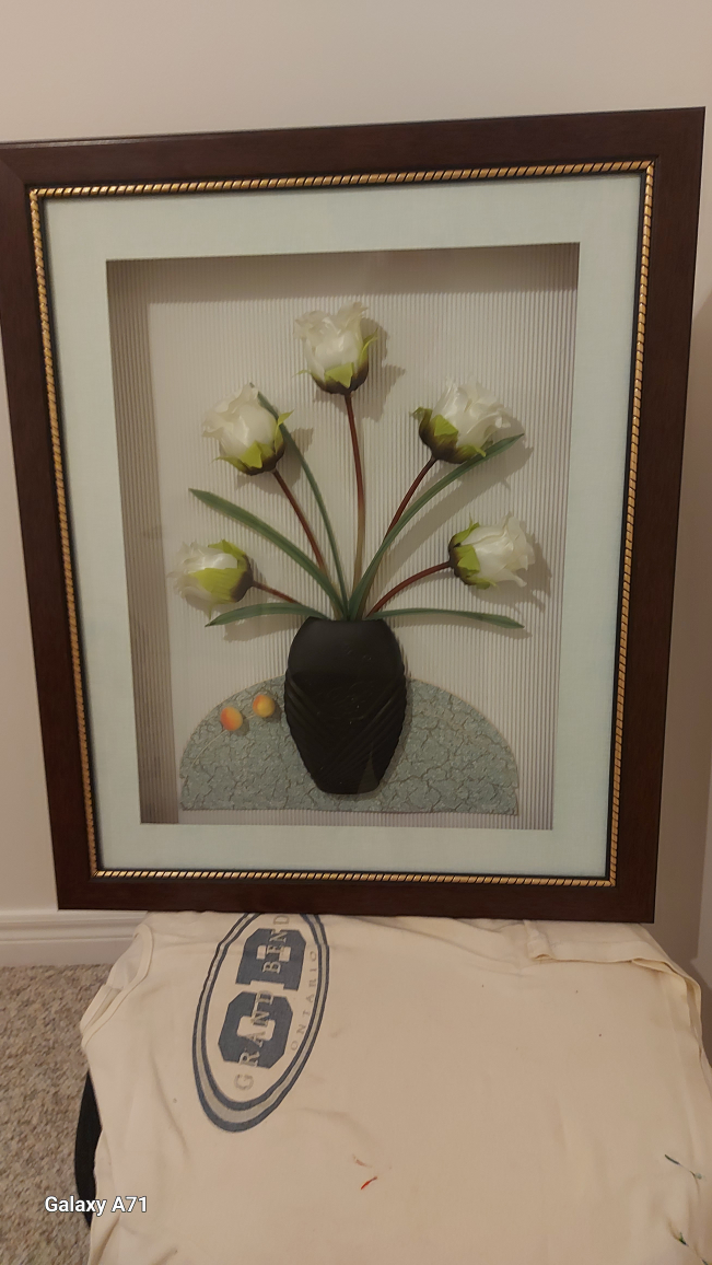 Framed Floral Shadow Box Art