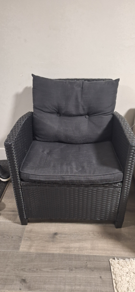 Black Wicker Patio Furniture Set