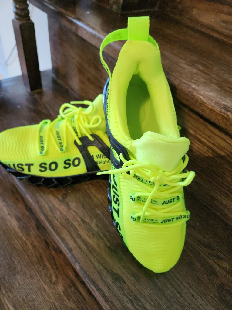Neon Yellow Sneakers. Unisex. Men's size 8.5- 9/ W 10-10.5 image indicator(3)