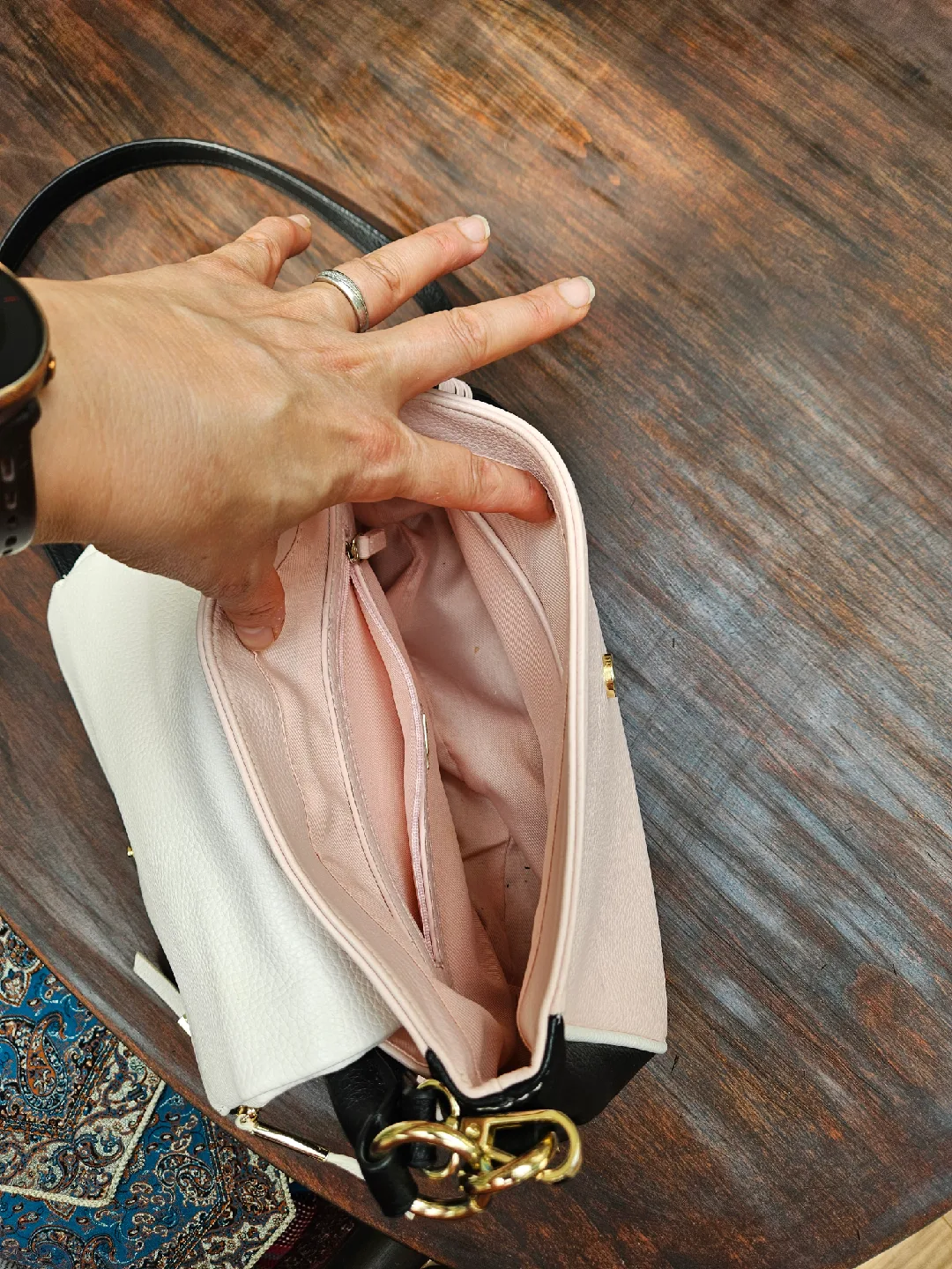 Guess Handbag - White, Pink & Black image indicator(6)