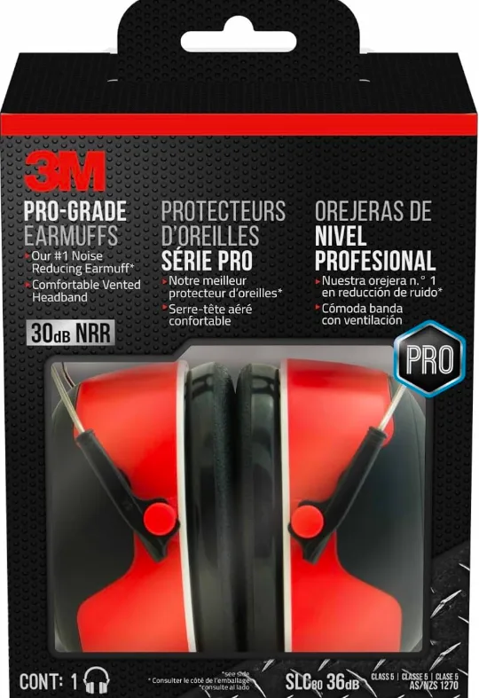 3M Pro-Grade Earmuffs - Red & Black thumbnail