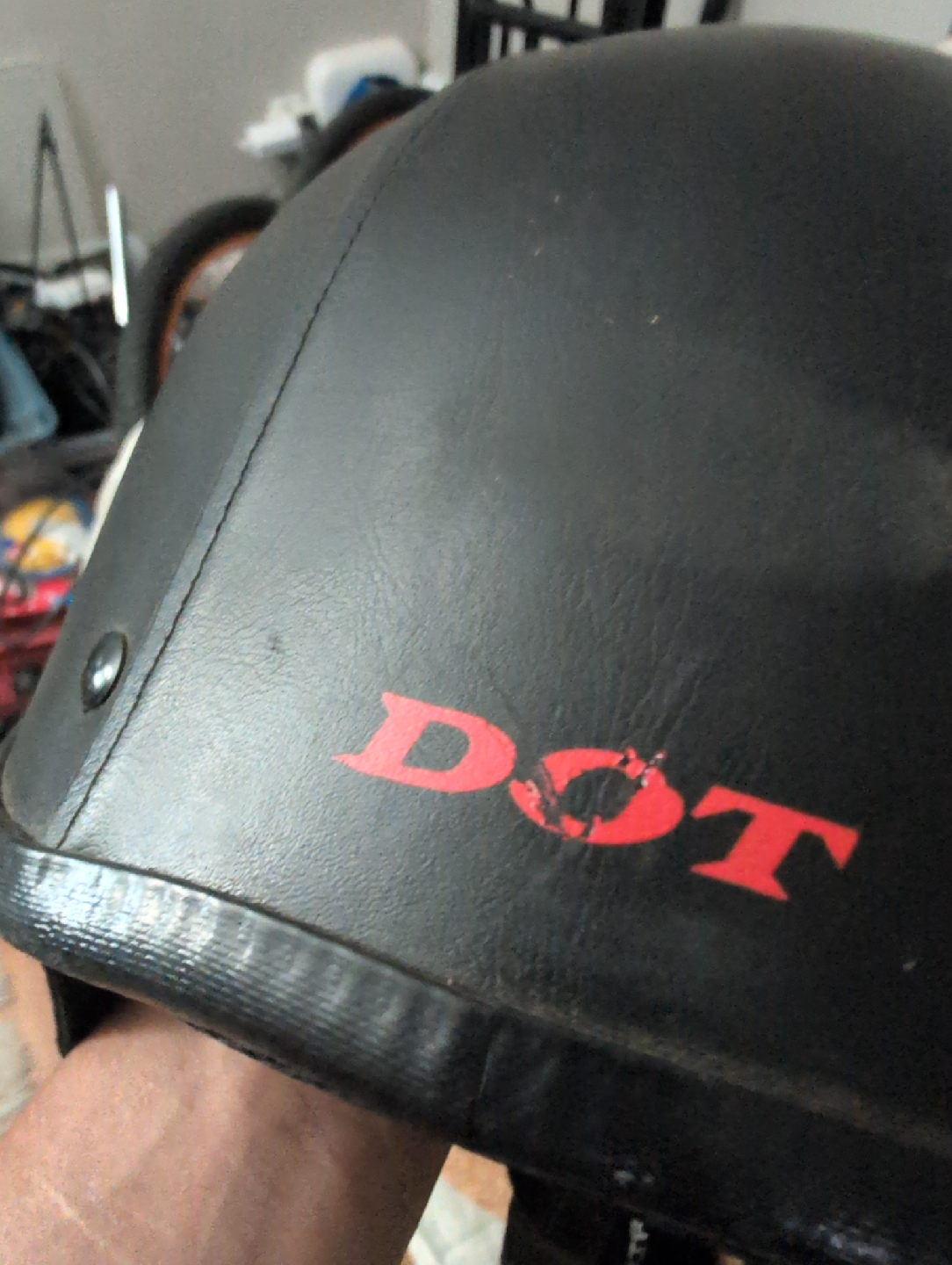 DOT Black Motorcycle Helmet - photo 3