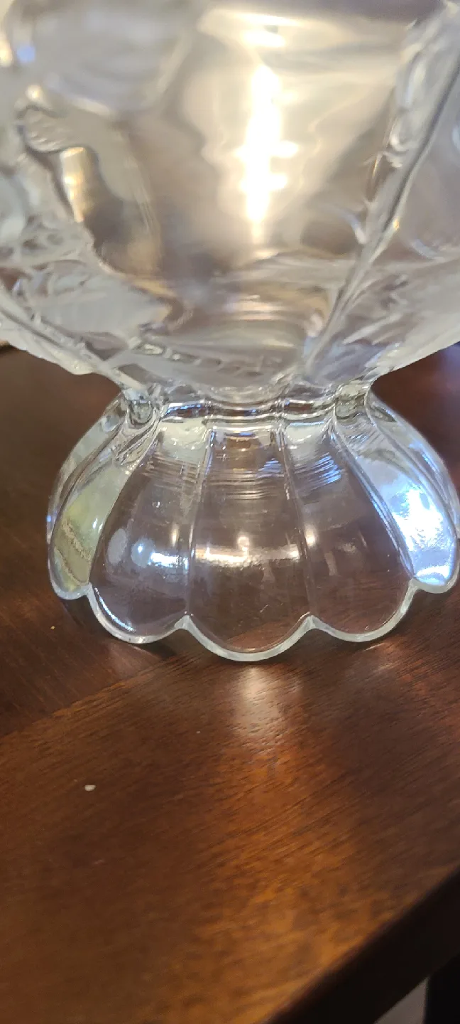 Elegant Clear Glass Floral Bowl image indicator(5)