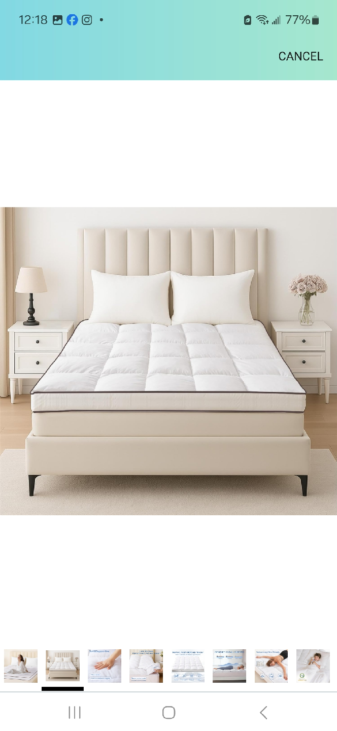 Memory Foam Mattress Topper - Machine Washable